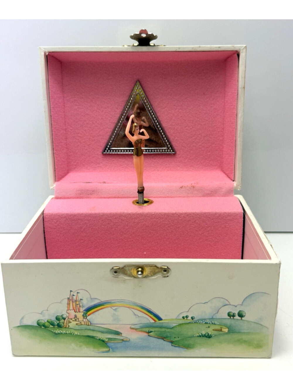 VTG Ballerina Jewelry Music Box Unicorn Fairy Tale 1976 70s Children Kids